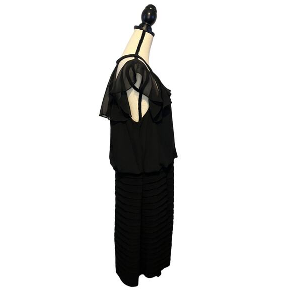 NWT Scarlett Tiered Dress Womens Size 18T Black Cold Shoulder Cocktail Dress - Picture 6 of 10